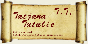 Tatjana Tutulić vizit kartica